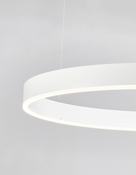 Pendelleuchte Motif Typ A - Aluminium - 1-flammig - Weiß - Durchmesser: 80 cm