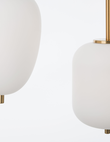 Pendelleuchte Lato Typ E - Opalglas / Aluminium - 3-flammig - Gold