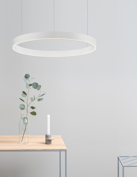 Pendelleuchte Motif Typ A - Aluminium - 1-flammig - Weiß - Durchmesser: 60 cm