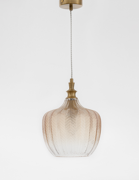 Pendelleuchte Loni - Aluminium - 1-flammig - Champagner