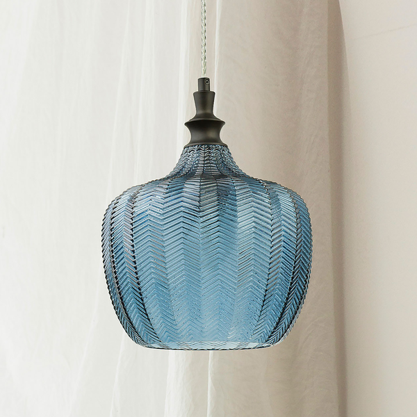 Pendelleuchte Loni - Aluminium - 1-flammig - Blau