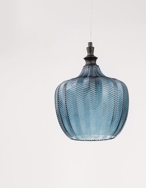 Pendelleuchte Loni - Aluminium - 1-flammig - Blau