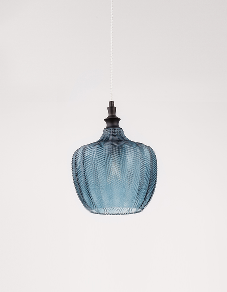 Pendelleuchte Loni - Aluminium - 1-flammig - Blau