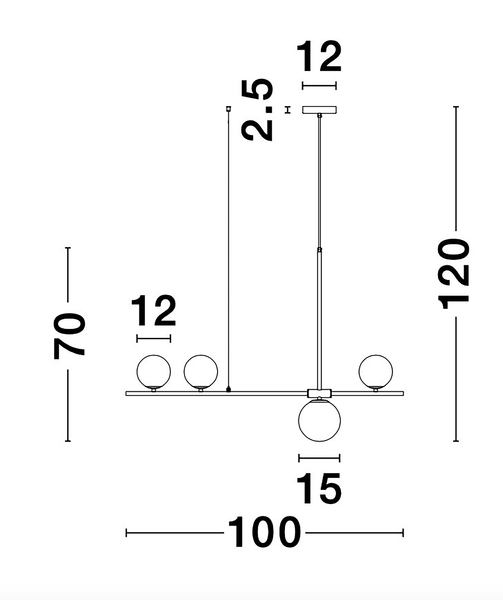 Pendelleuchte Impero Typ A - Aluminium - 4-flammig