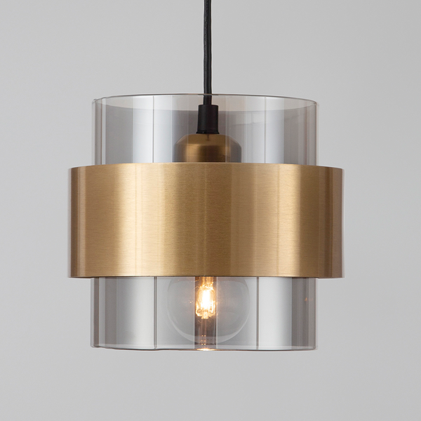 Pendelleuchte Sianna Typ A - Rauchglas / Aluminium - 1-flammig