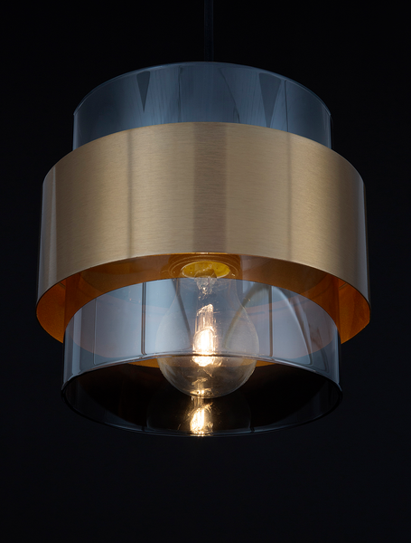 Pendelleuchte Sianna Typ A - Rauchglas / Aluminium - 1-flammig