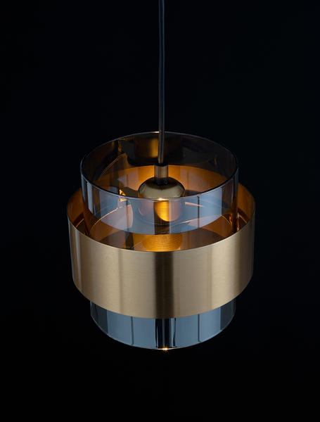 Pendelleuchte Sianna Typ A - Rauchglas / Aluminium - 1-flammig