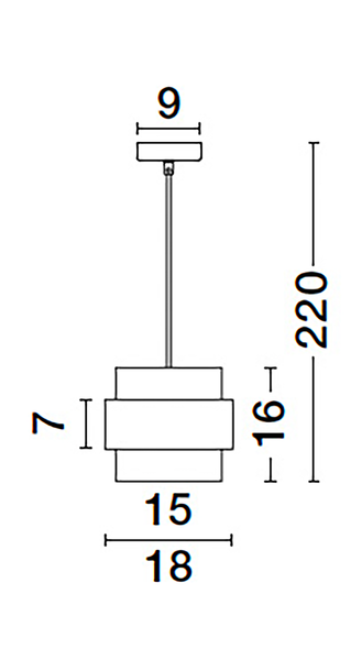 Pendelleuchte Sianna Typ A - Rauchglas / Aluminium - 1-flammig