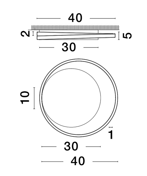Deckenleuchte Odrey - Aluminium - 1-flammig - Schwarz
