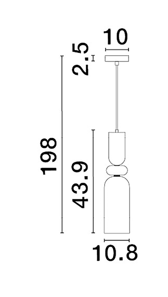 Pendelleuchte Murano Typ D - Aluminium - 1-flammig