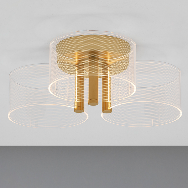 Deckenleuchte Gatlin - Aluminium - Durchmesser: 45 cm - Flammenanzahl: 3