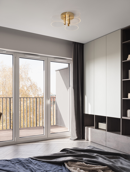 Deckenleuchte Gatlin - Aluminium - Durchmesser: 45 cm - Flammenanzahl: 3