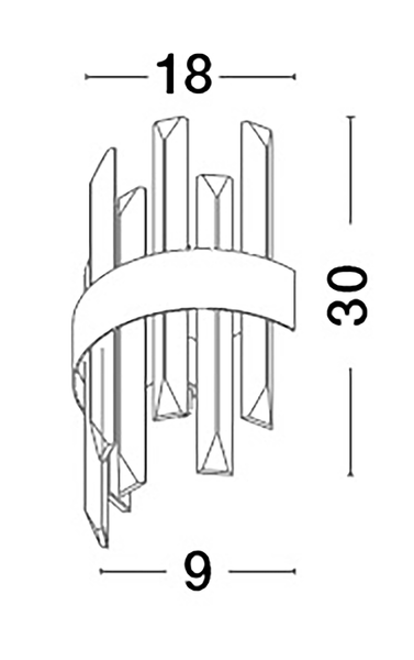 Wandleuchte Crown - Aluminium - 1-flammig