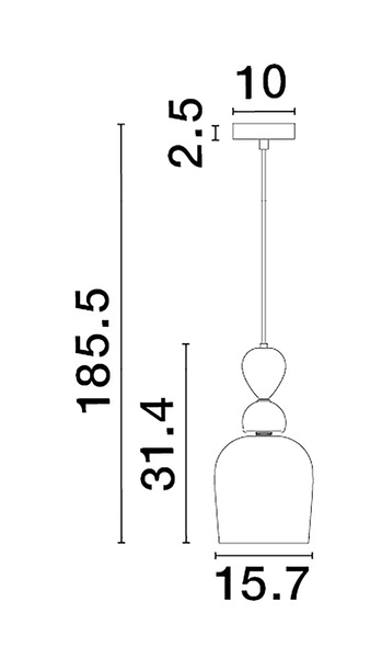 Pendelleuchte Murano Typ B - Aluminium - 1-flammig