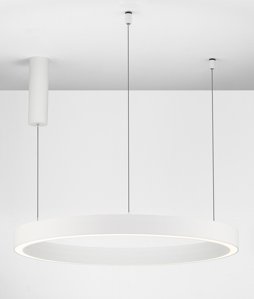 Pendeleuchte Sting - Aluminium - 1-flammig - Weiß - Durchmesser: 80 cm