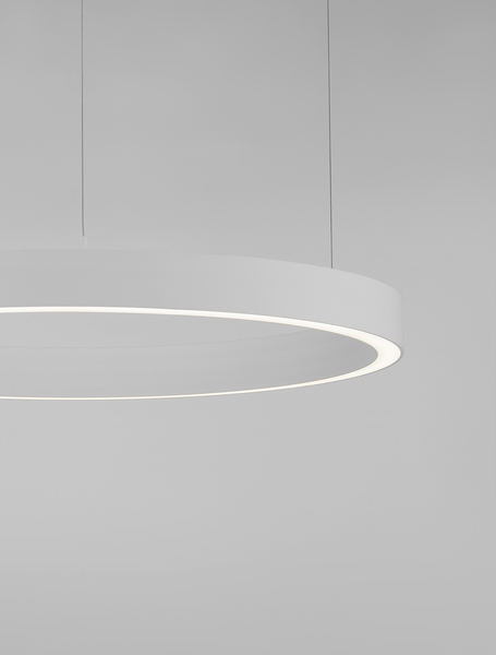 Pendeleuchte Sting - Aluminium - 1-flammig - Weiß - Durchmesser: 80 cm