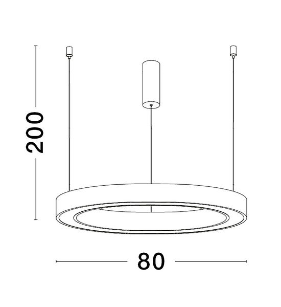 Pendeleuchte Sting - Aluminium - 1-flammig - Weiß - Durchmesser: 80 cm