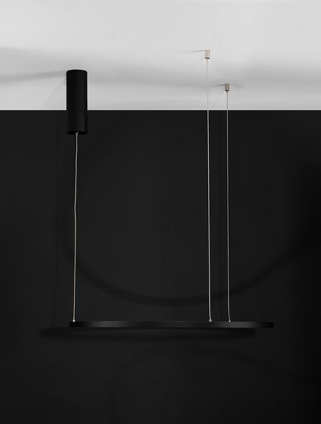 Pendelleuchte Tarquin - Aluminium - 1-flammig - Schwarz - Durchmesser: 60 cm