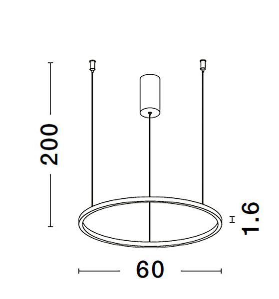 Pendelleuchte Tarquin - Aluminium - 1-flammig - Schwarz - Durchmesser: 60 cm