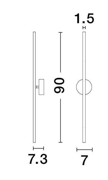 Wandleuchte Aden Typ A - Aluminium - 1-flammig - Höhe: 90 cm
