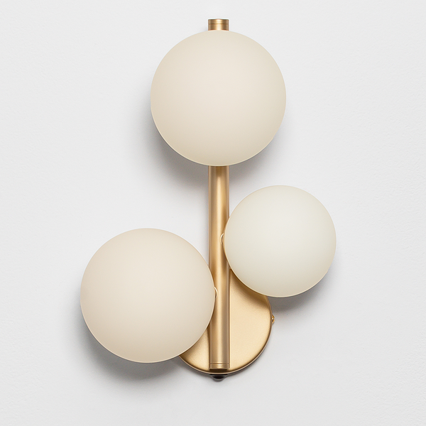 Wandleuchte Odillia Typ A - Klarglas / Aluminium - 3-flammig - Gold