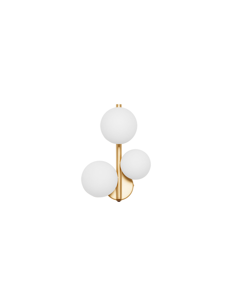 Wandleuchte Odillia Typ A - Klarglas / Aluminium - 3-flammig - Gold