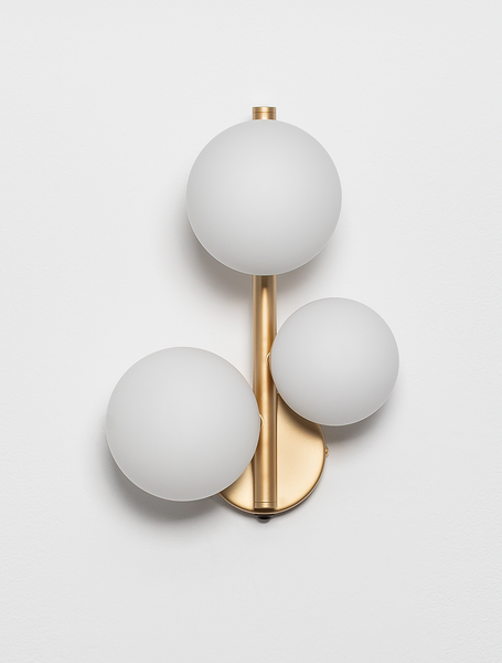 Wandleuchte Odillia Typ A - Klarglas / Aluminium - 3-flammig - Gold