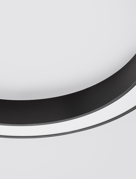 Deckenleuchte Morbido - Aluminium - 1-flammig - Schwarz - Durchmesser: 80 cm