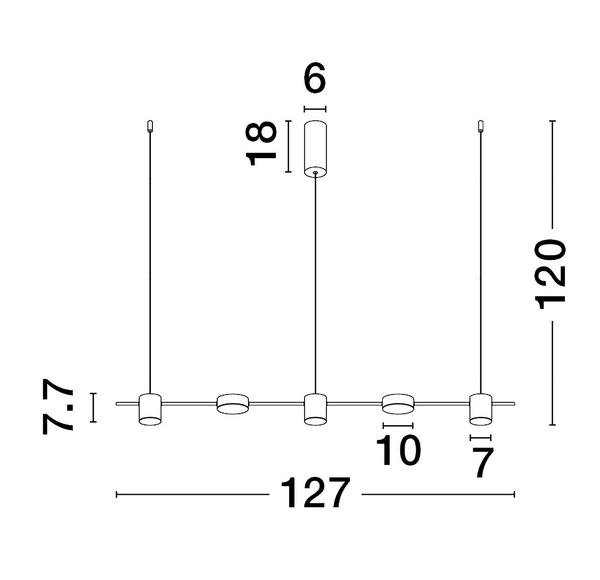 Pendelleuchte Nordik Typ B - Aluminium - 5-flammig