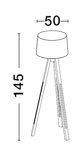 Stehleuchte Le Roy - Mischgewebe / Aluminium - 1-flammig