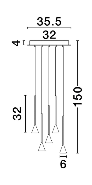 Pendelleuchte Net Typ B - Aluminium - 15-flammig