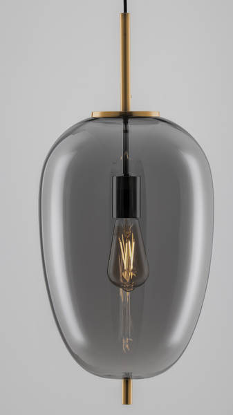 Pendelleuchte Lato Typ G - Rauchglas / Aluminium - 1-flammig