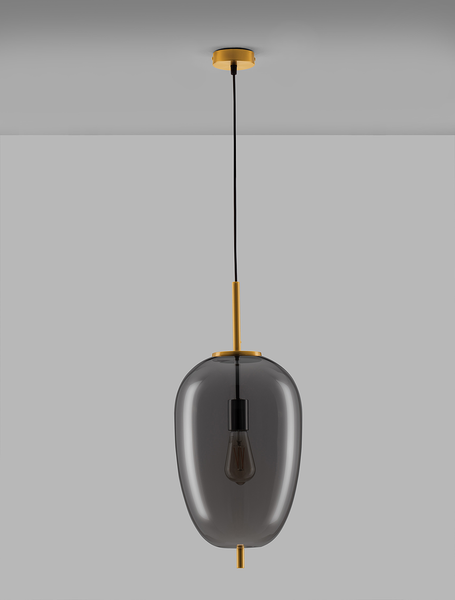 Pendelleuchte Lato Typ G - Rauchglas / Aluminium - 1-flammig