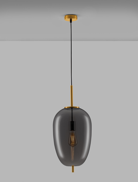 Pendelleuchte Lato Typ G - Rauchglas / Aluminium - 1-flammig