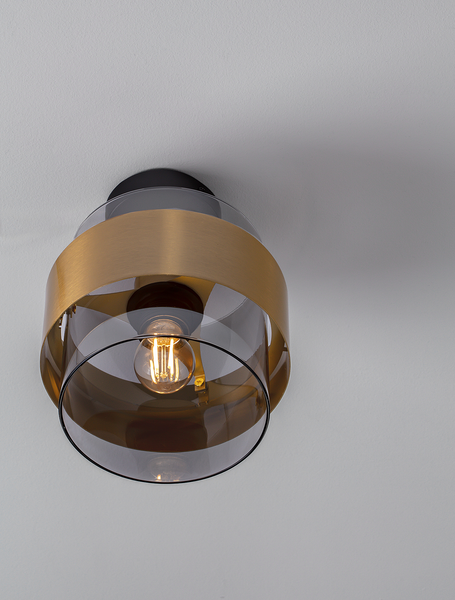 Deckenleuchte Sianna Typ A - Rauchglas / Aluminium - 1-flammig