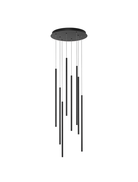 Pendelleuchte Elettra Typ A - Aluminium - Schwarz - Flammenanzahl: 8