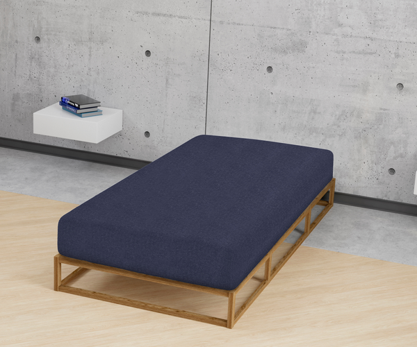 Biber-Spannbetttuch Hukan - Marineblau - 180-200 x 200 cm