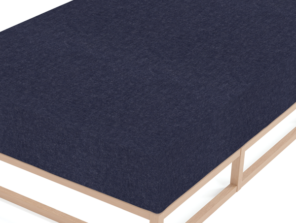 Biber-Spannbetttuch Hukan - Marineblau - 180-200 x 200 cm