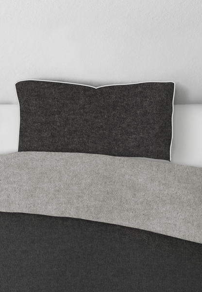 Melange-Flanell Kissenbezug Zordo - Baumwolle - Anthrazit - 40 x 60 cm