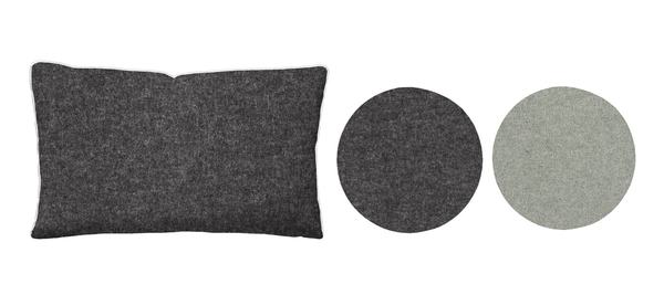 Melange-Flanell Kissenbezug Zordo - Baumwolle - Anthrazit - 40 x 60 cm