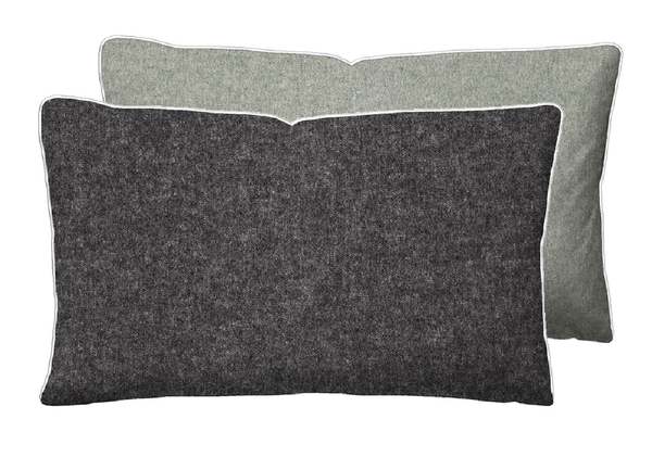 Melange-Flanell Kissenbezug Zordo - Baumwolle - Anthrazit - 40 x 60 cm