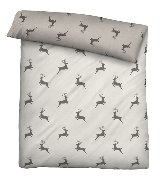 Melange-Flanell Bettwäsche Rosin - Beige - 155 x 200 cm + Kissen 80 x 80 cm
