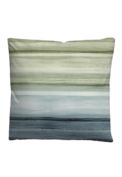 Mako-Satin Bettwäsche Saes - Baumwolle - Grün / Blau - 155 x 200 cm + Kissen 80 x 80 cm