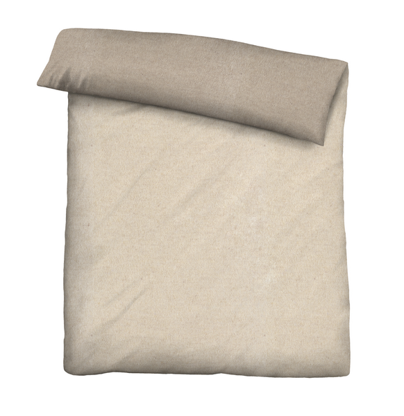 Melange-Flanell Bettwäsche Zordo - Beige - 135 x 200 cm + Kissen 80 x 80 cm