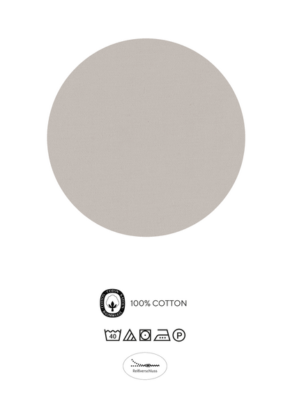 Mako-Satin Bettwäsche Faeda - Baumwolle - Taupe - 155 x 220 cm + Kissen 80 x 80 cm