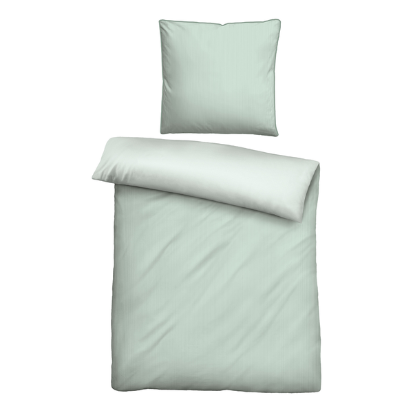Mako Satin Bettwäsche Papis - Baumwolle - Mintgrün - 135 x 200 cm + Kissen 80 x 80 cm