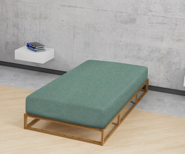 Biber-Spannbetttuch Hukan - Grün - 90-100 x 200 cm