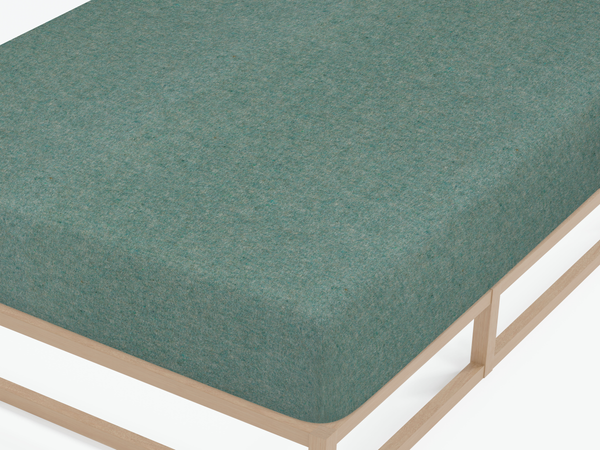 Biber-Spannbetttuch Hukan - Grün - 90-100 x 200 cm