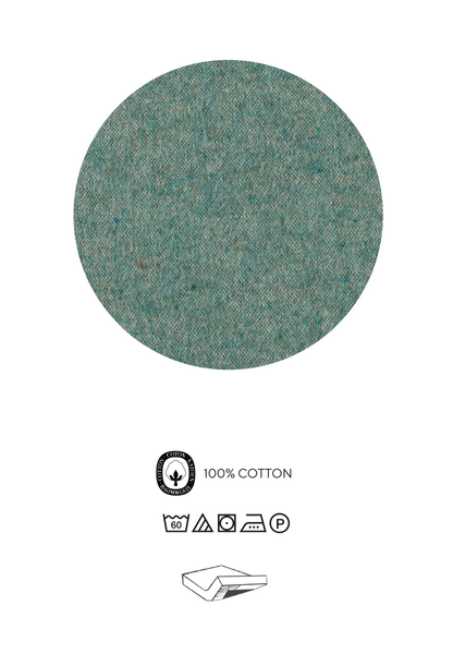 Biber-Spannbetttuch Hukan - Grün - 90-100 x 200 cm