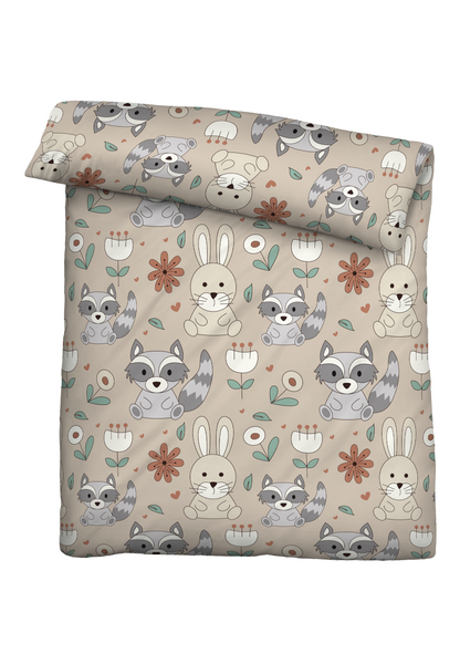 Kinder Feinbiber Bettwäsche Urtti - Baumwolle - Taupe - 135 x 200 cm + Kissen 80 x 80 cm